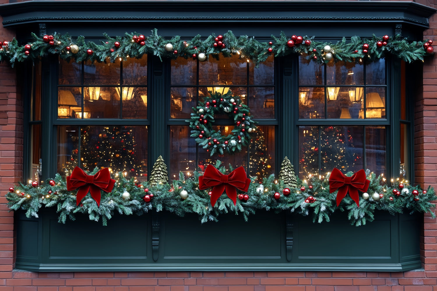Professional Christmas Backdrops Festive Shop Window Backdrop CSH6-251