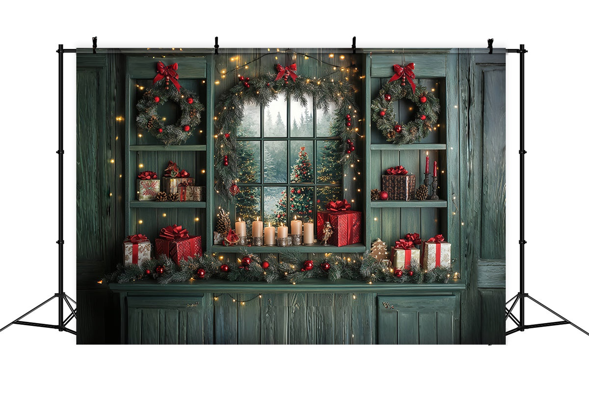 Christmas Photo Backdrops Cozy Christmas Window Backdrop CSH6-258