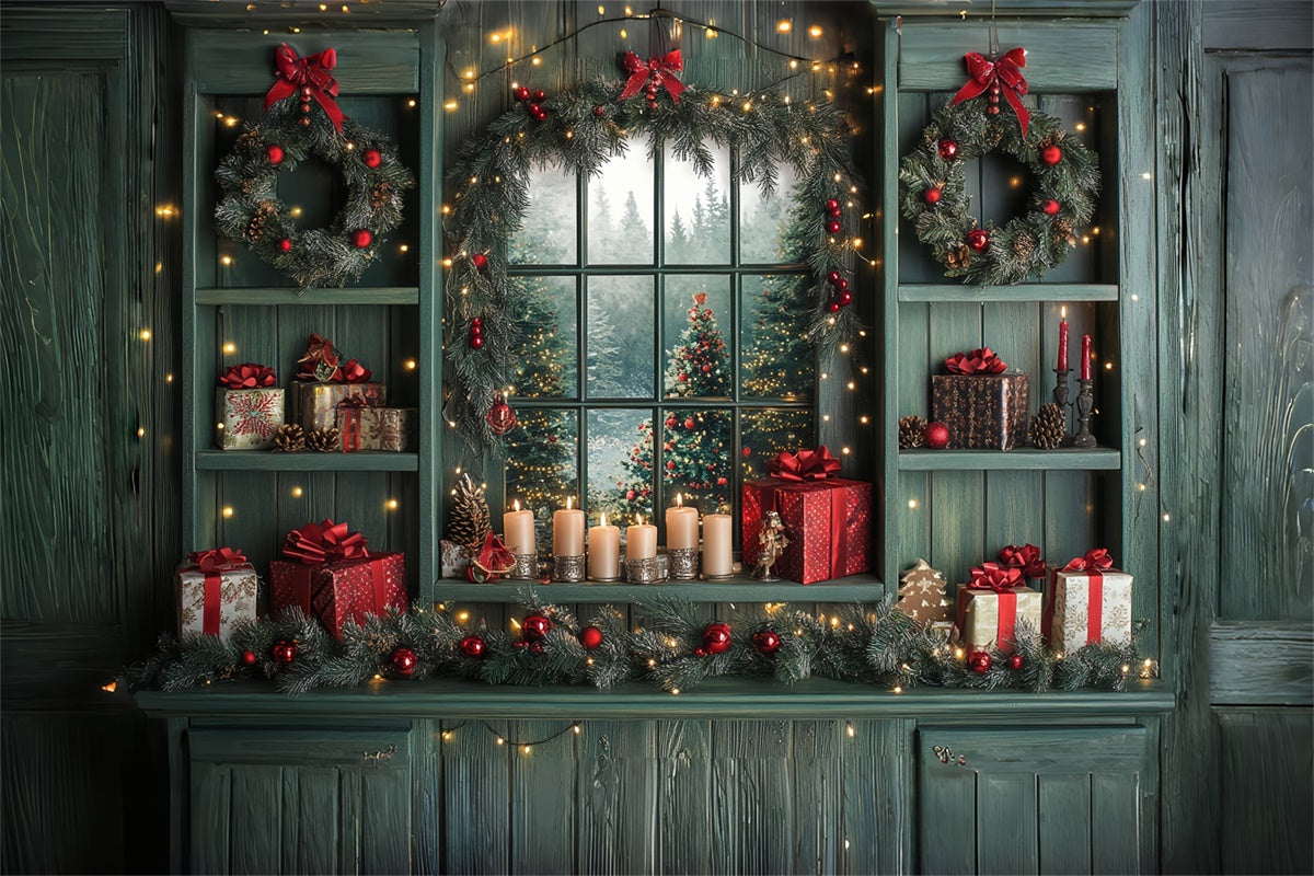 Christmas Photo Backdrops Cozy Christmas Window Backdrop CSH6-258