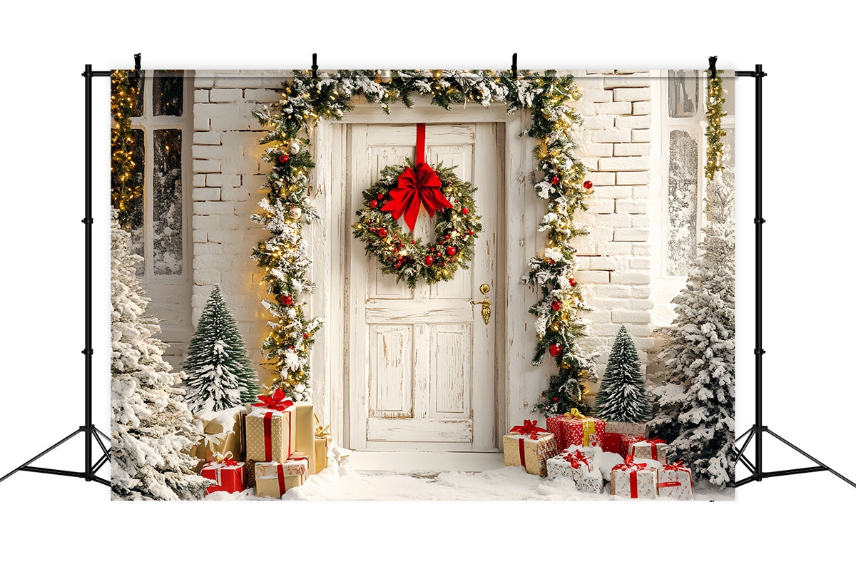 Christmas Backdrops For Photos Garland Glow Welcome Backdrop CSH6-263