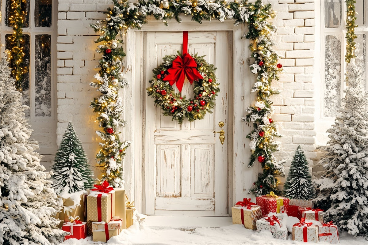 Christmas Backdrops For Photos Garland Glow Welcome Backdrop CSH6-263