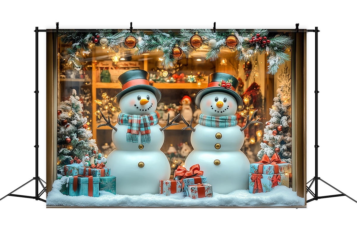 Christmas Backdrop Playful Snowman Display Backdrop CSH6-268