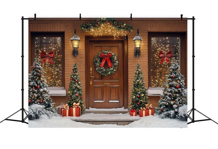 Christmas Backdrops Sale Festive Brick House Backdrop CSH6-270
