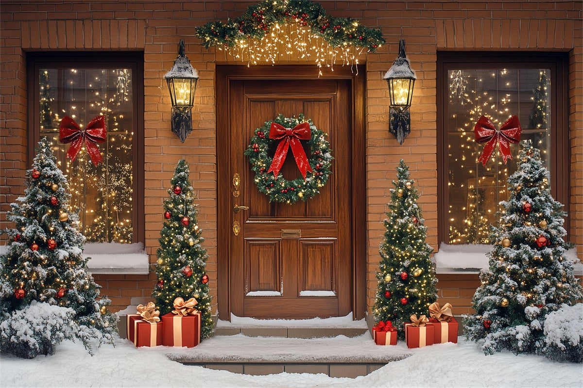 Christmas Backdrops Sale Festive Brick House Backdrop CSH6-270