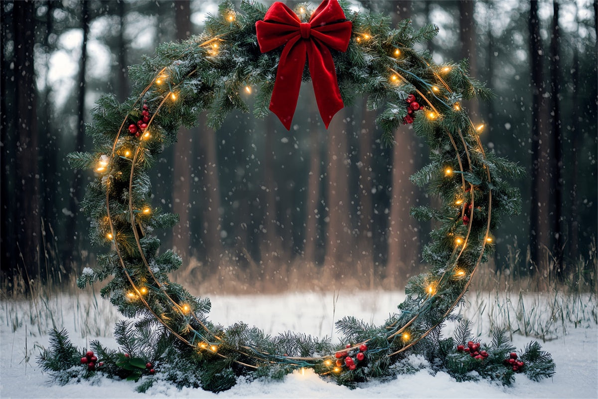 Christmas Photo Backdrop Holiday Wreath Magic Backdrop CSH6-271