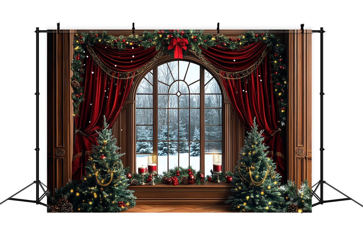 Christmas Backdrop Ideas Elegant Holiday Drapes Backdrop CSH6-273