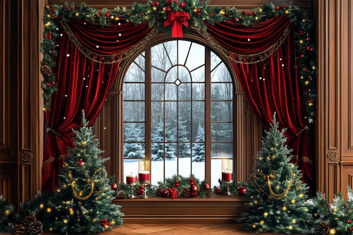 Christmas Backdrop Ideas Elegant Holiday Drapes Backdrop CSH6-273