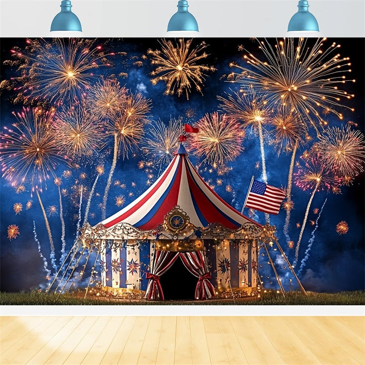 4th of July Fireworks Photo Backdrop Fireworks Circus Backdrop CSH6-28