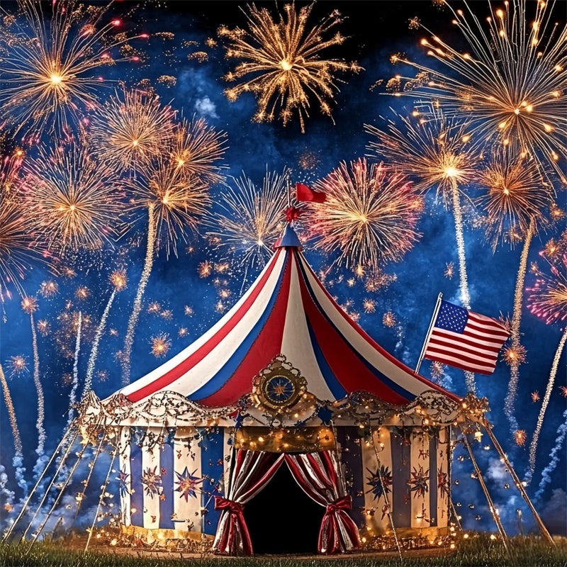 4th of July Fireworks Photo Backdrop Fireworks Circus Backdrop CSH6-28