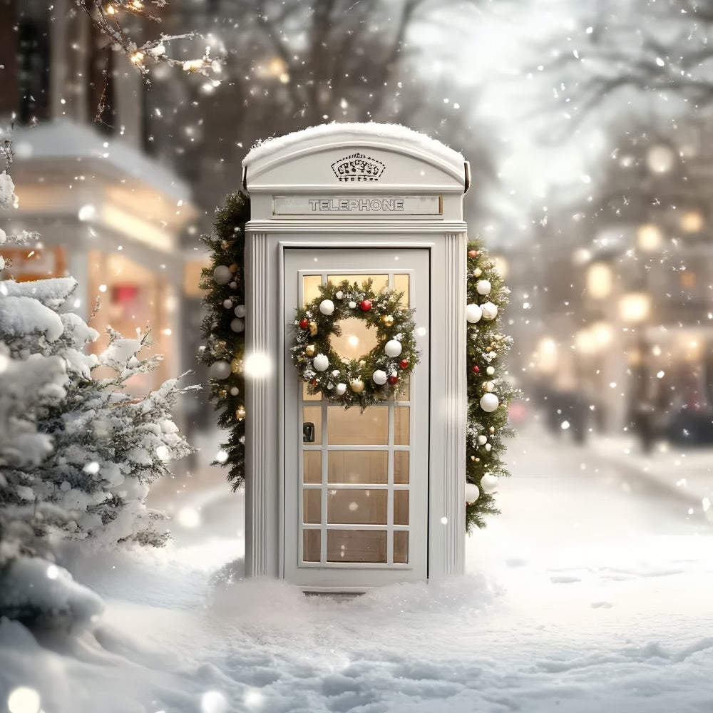 Christmas Backdrop For Photos Festive Street Booth Backdrop CSH6-283