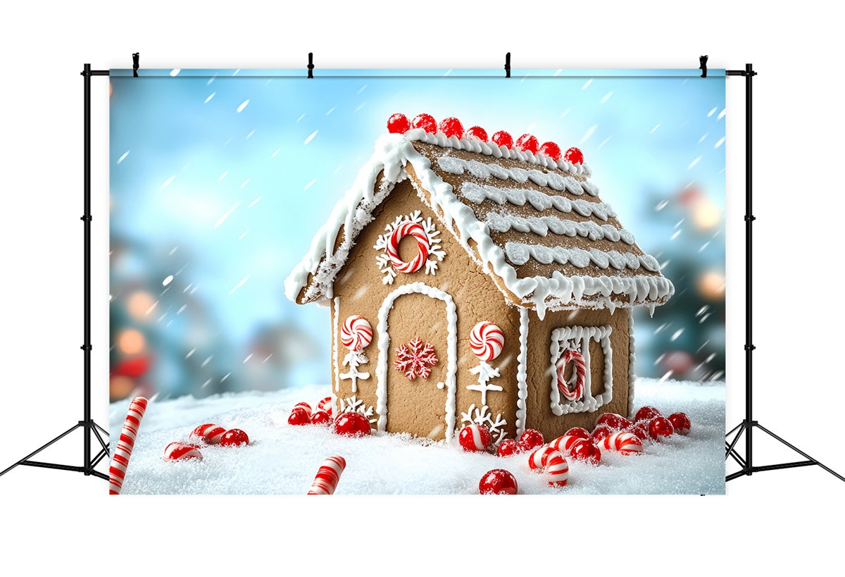 Christmas Photography Backdrops Holiday Sugar House Backdrop CSH6-284