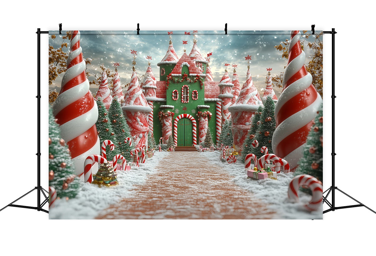Christmas Backdrops For Photos Candy Cane Kingdom Backdrop CSH6-287
