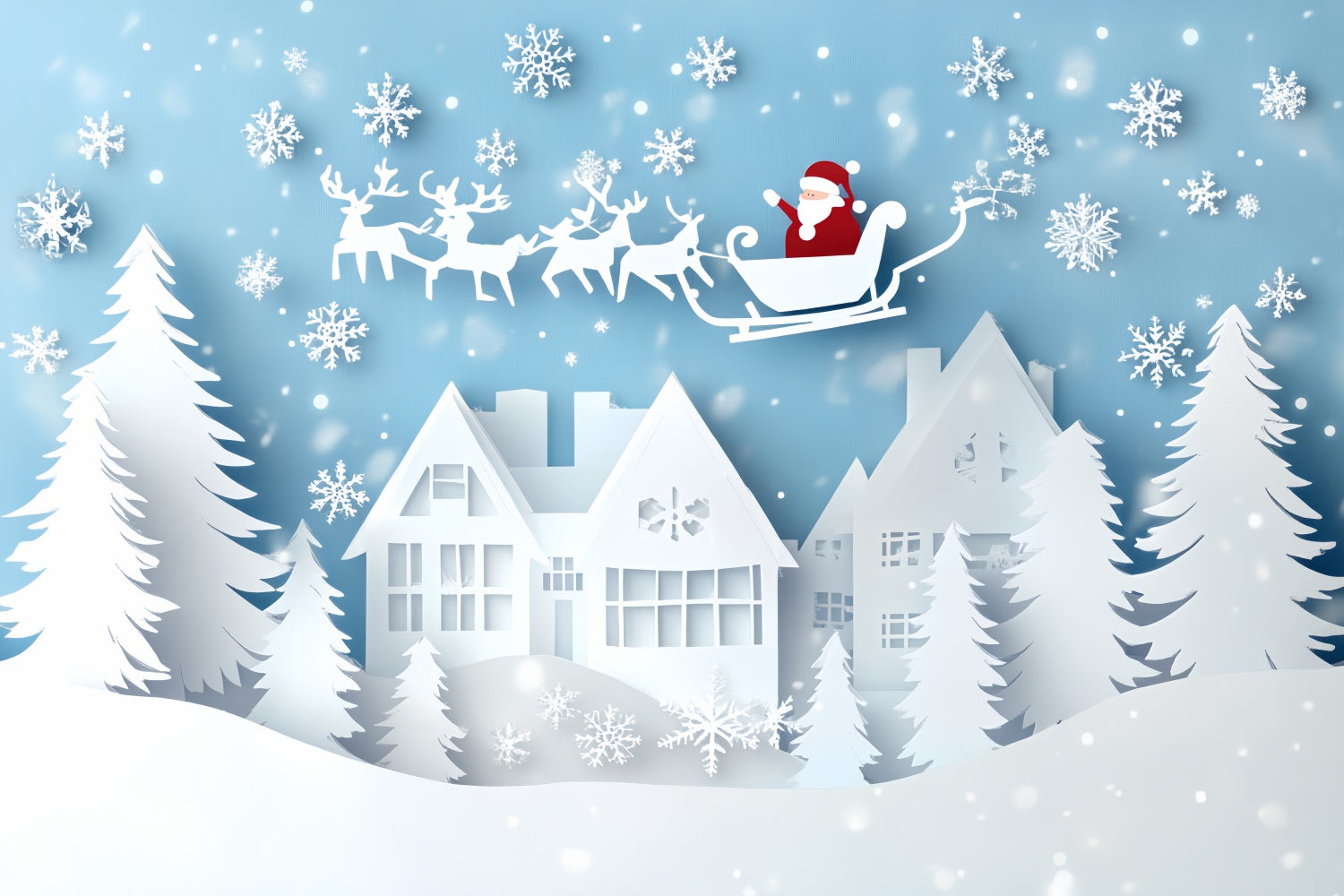 Christmas Backdrop Ideas Paper Snowflake Fantasy Backdrop CSH6-288