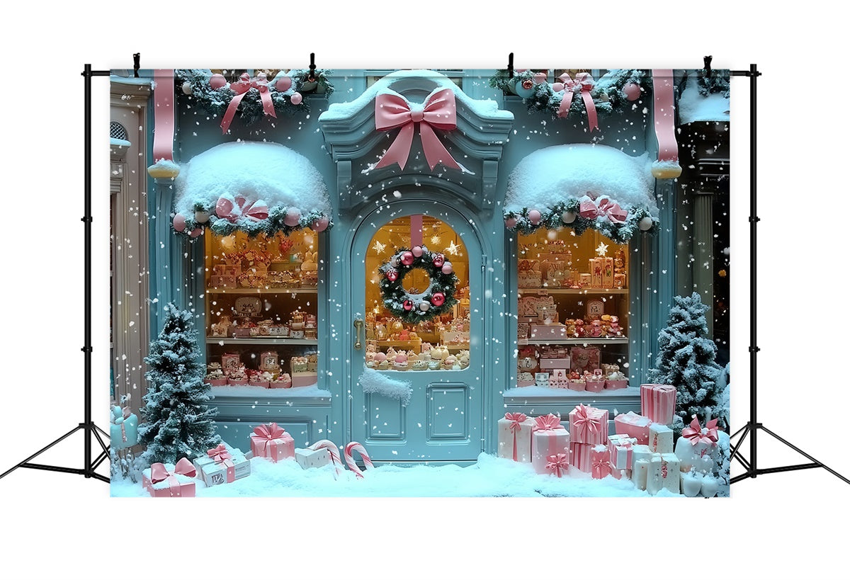 Christmas Backdrops For Photography Pastel Gift House Backdrop CSH6-290
