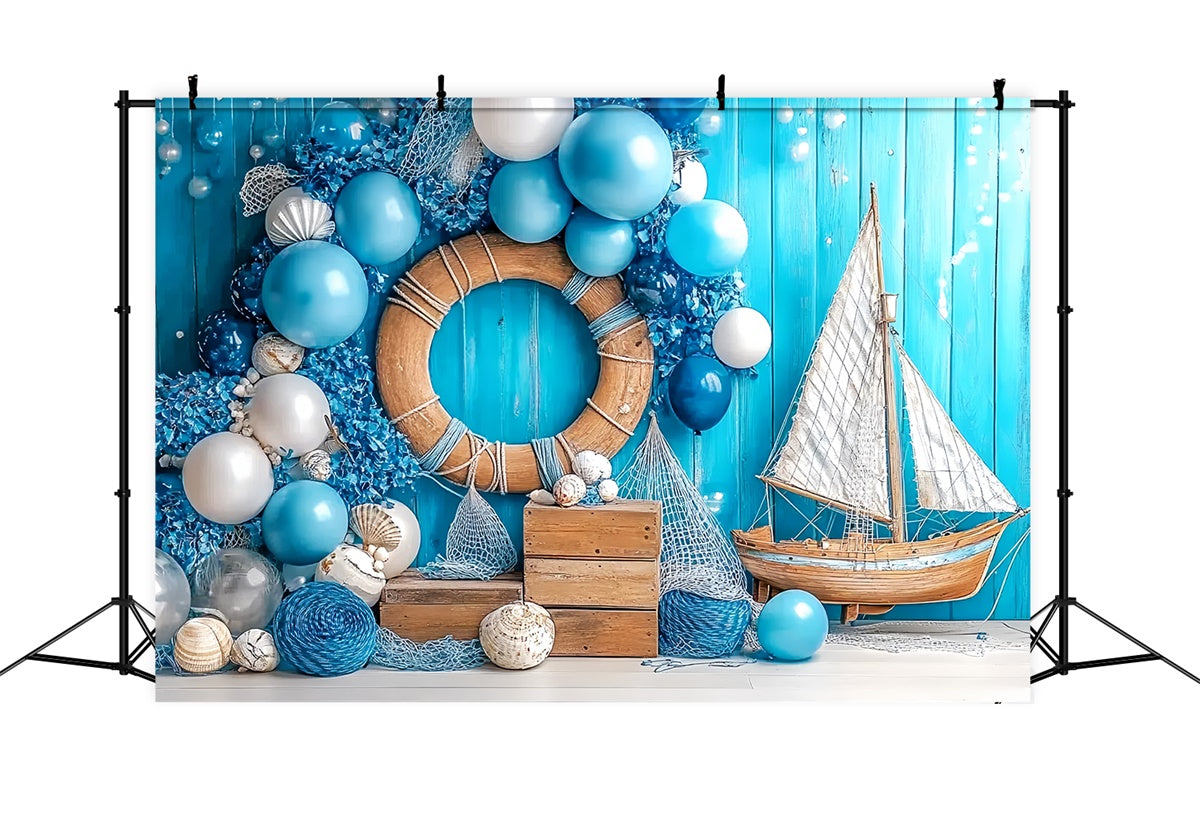 Cake Photography Backdrops Nautical Dreams Balloon Backdrop CSH6-298
