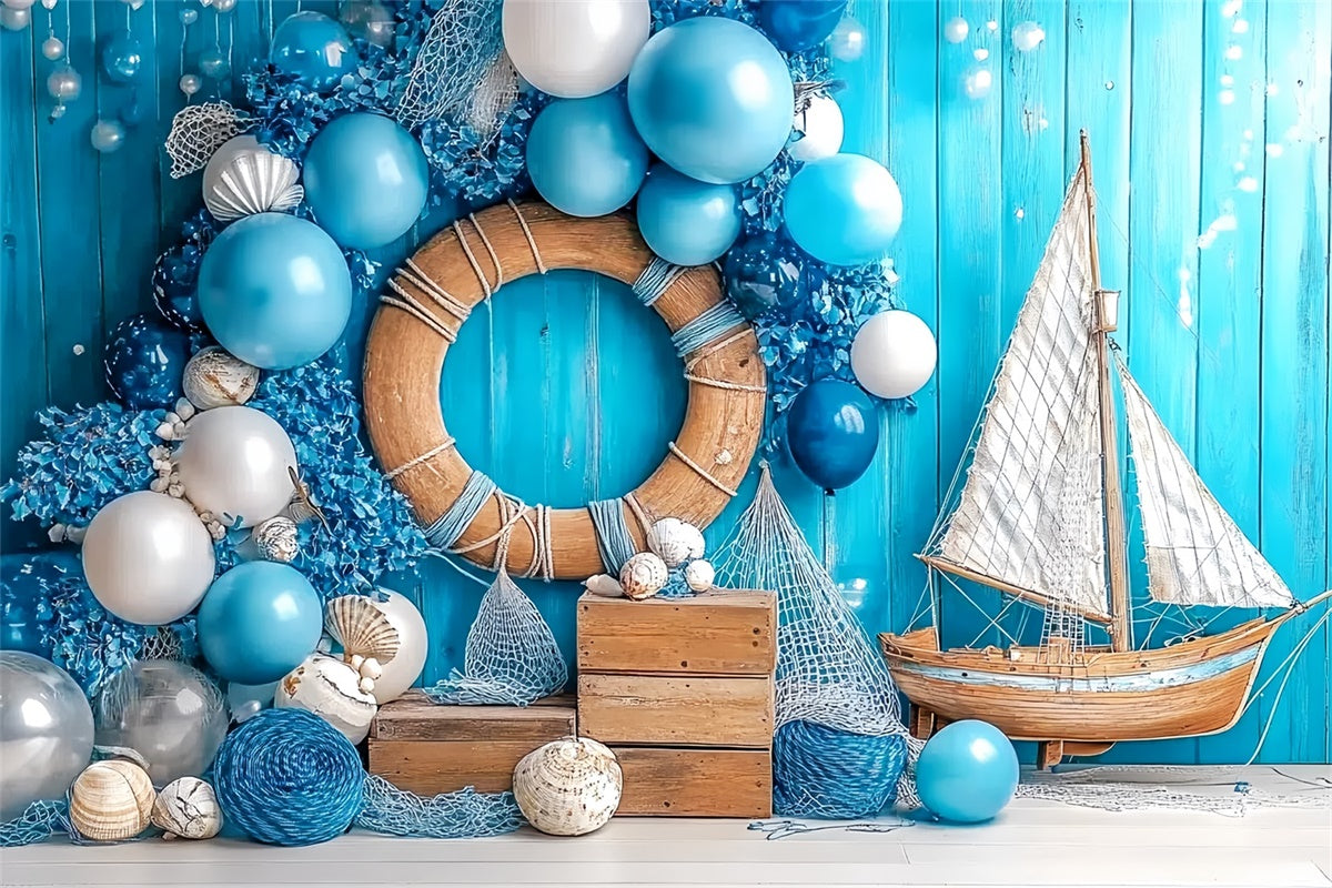 Cake Photography Backdrops Nautical Dreams Balloon Backdrop CSH6-298