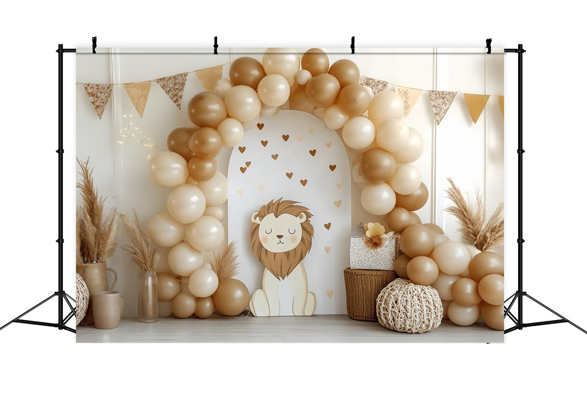 Smash Cake Backdrop Little Lion Balloon Arch Backdrop CSH6-302
