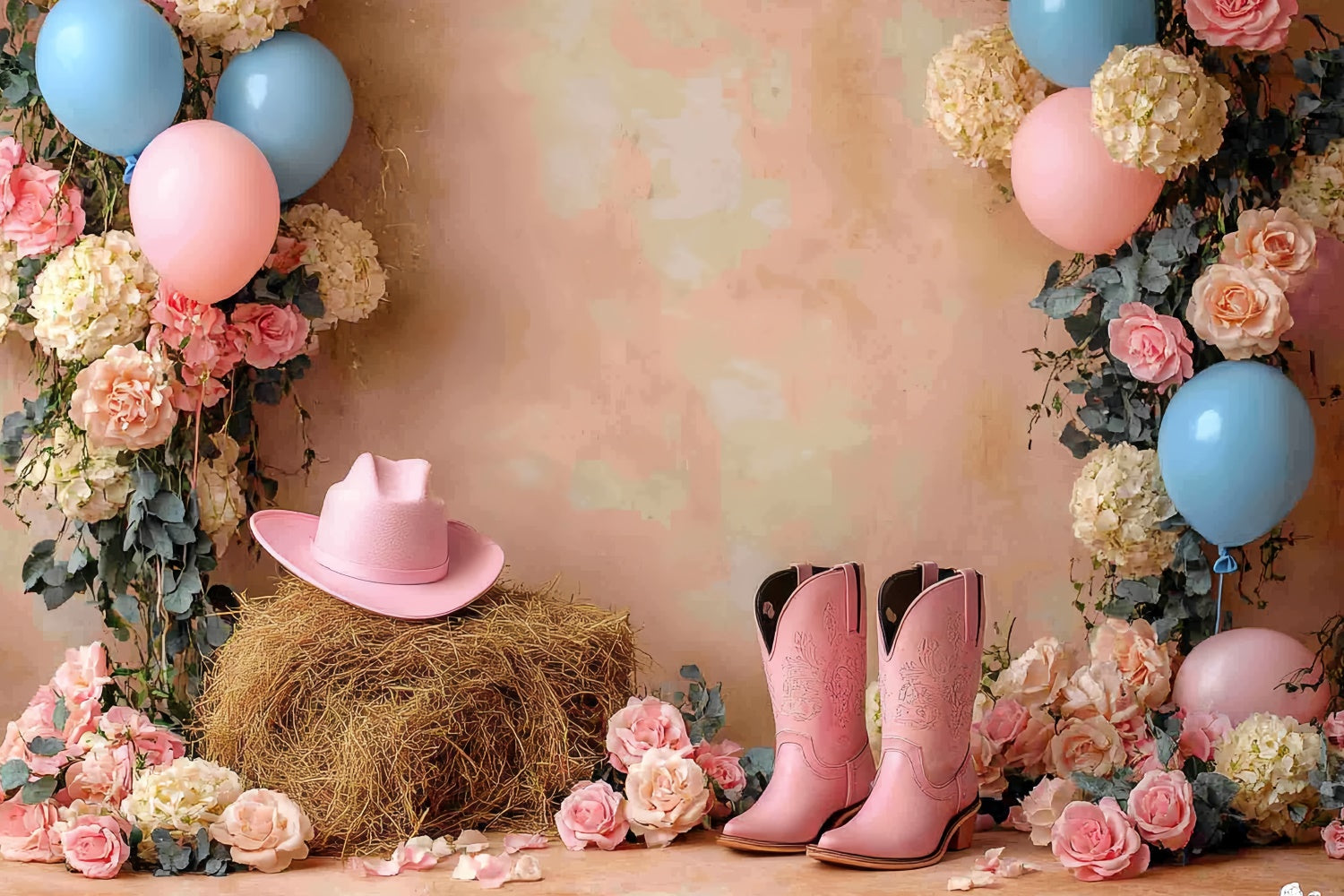 Cake Smash Backdrop Girl Pink Cowgirl Rodeo Backdrop CSH6-303