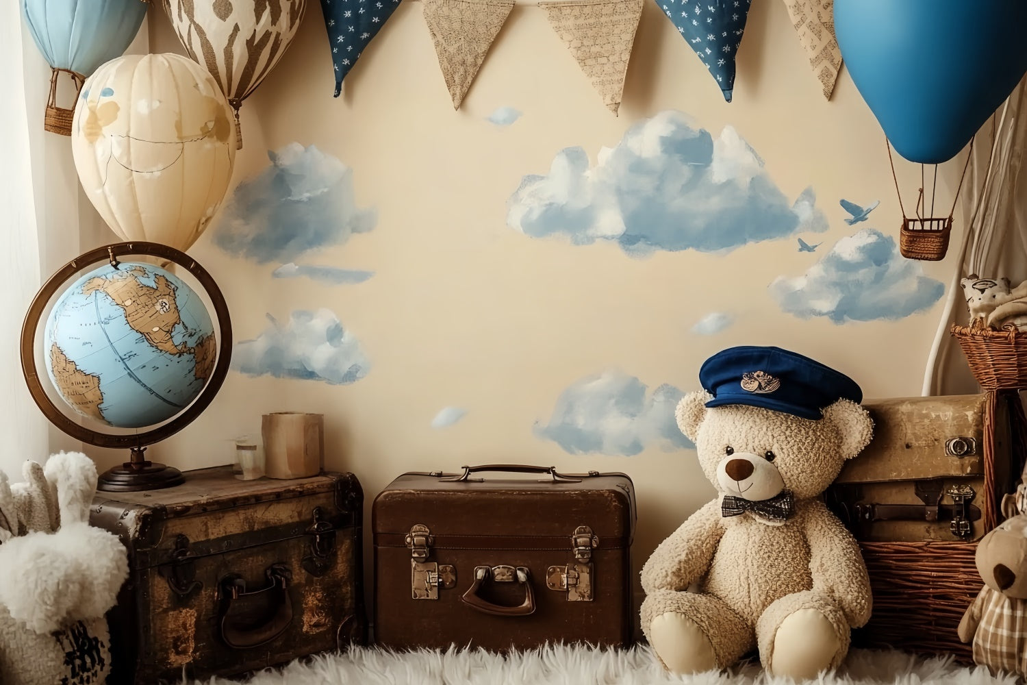 Cake Smash Backdrops Hot Air Adventure Bear Backdrop CSH6-305