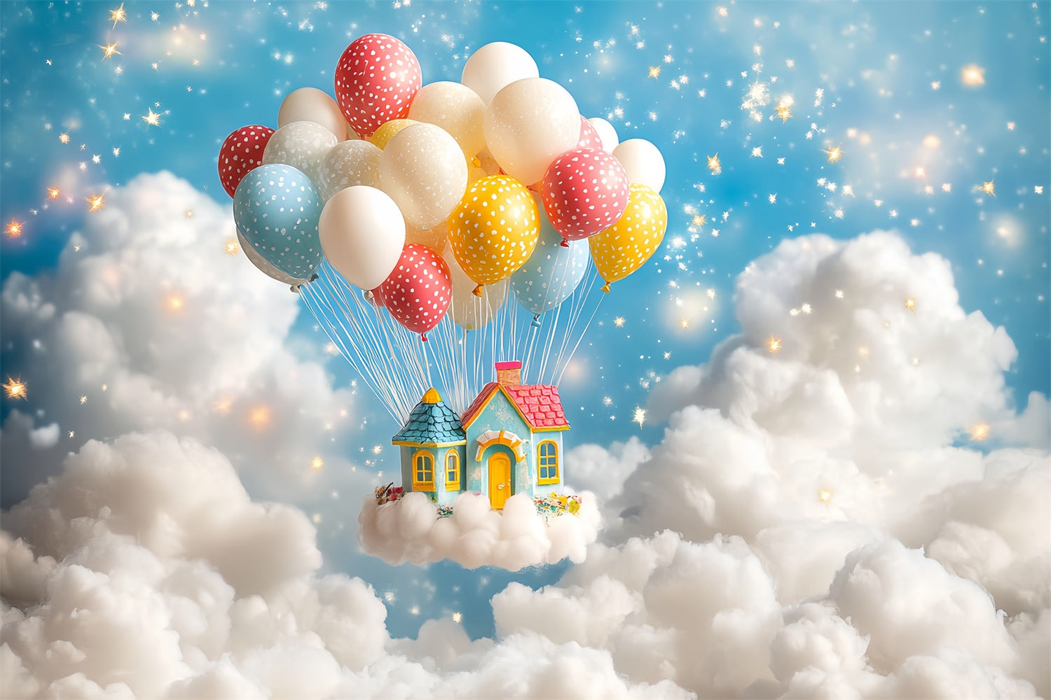 Backdrop For Birthday Balloon Cloud Fantasy Backdrop CSH6-306