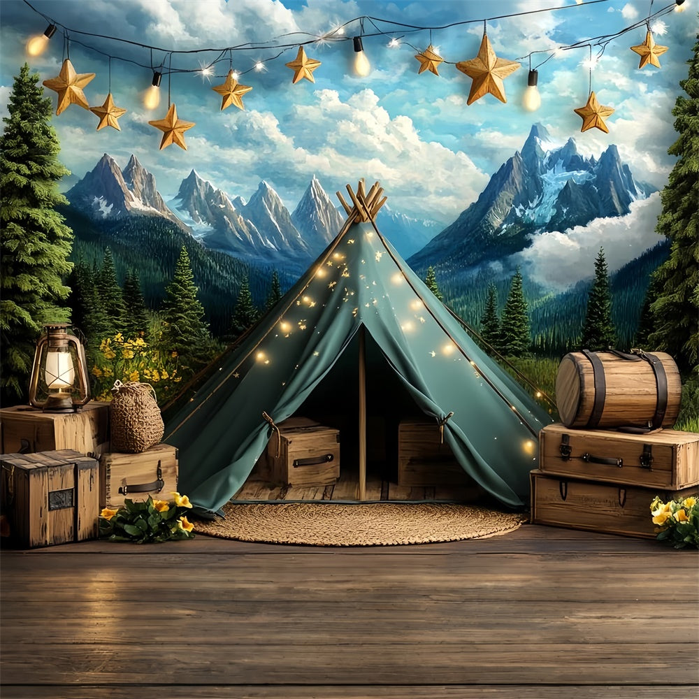 Cake Smash Backdrop Starry Mountain Camp Backdrop CSH6-308