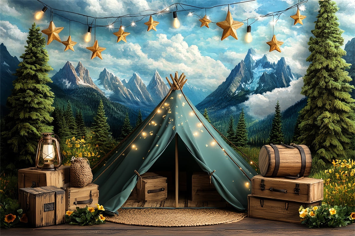 Cake Smash Backdrop Starry Mountain Camp Backdrop CSH6-308