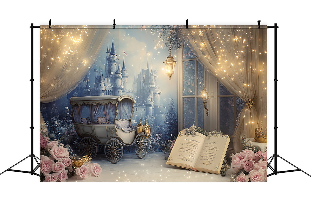 Cake Smash Backdrop Girl Royal Carriage Castle Backdrop CSH6-309