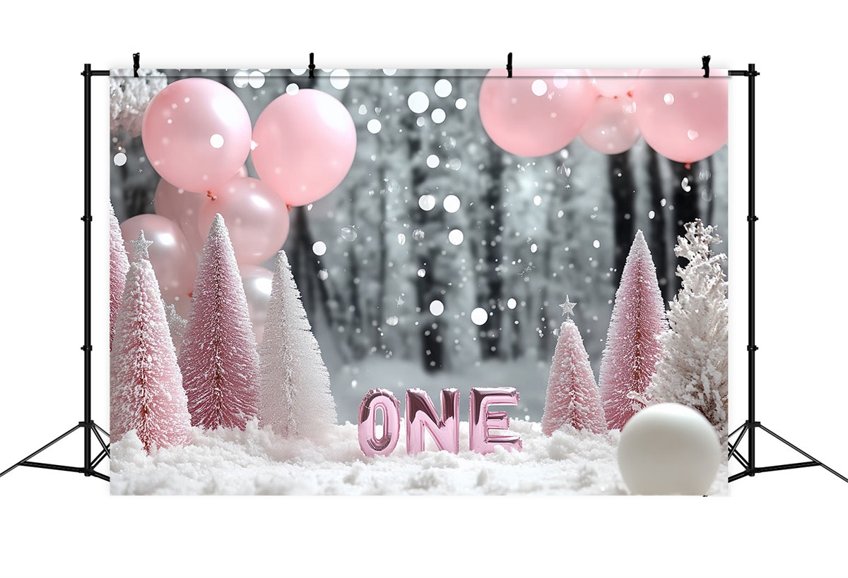 1st Birthday Backdrop Icy Wonderland Dream Backdrop CSH6-311