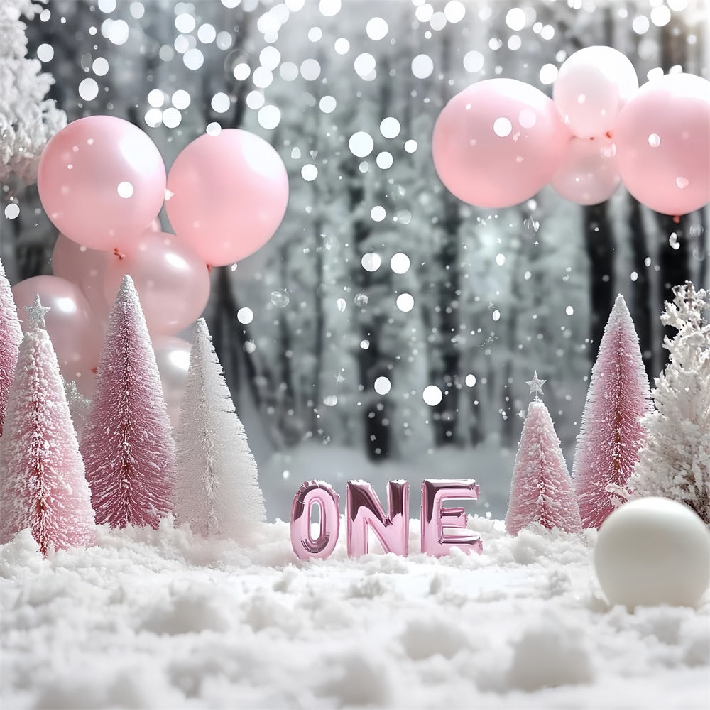1st Birthday Backdrop Icy Wonderland Dream Backdrop CSH6-311