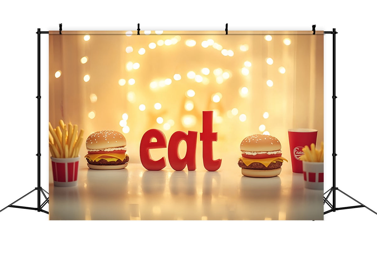 Cake Smash Backdrops Burger Fries Glow Backdrop CSH6-314