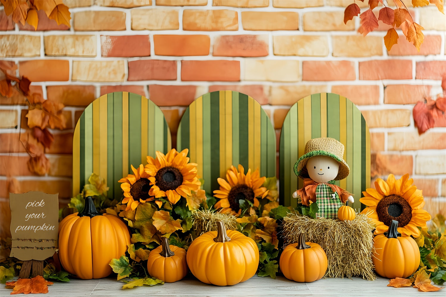 Cake Smash Backdrop Rustic Autumn Bloom Backdrop CSH6-316
