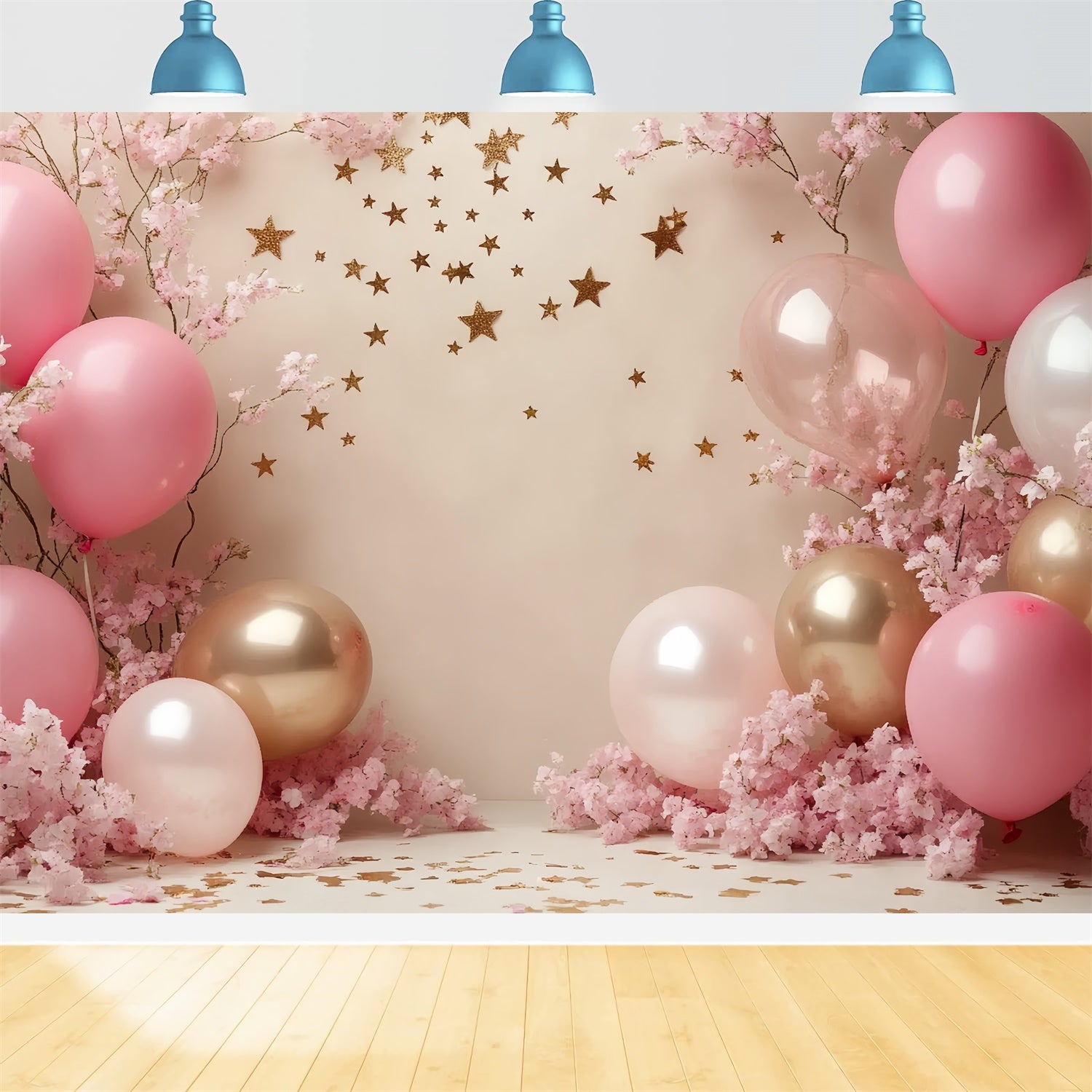 Cake Smash Backdrop Girl Glitter Balloon Garden Backdrop CSH6-322