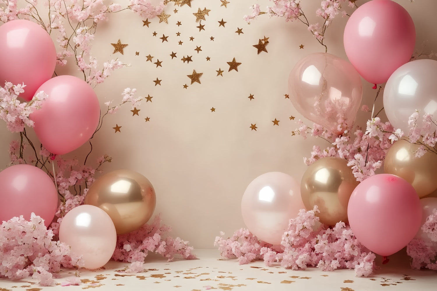 Cake Smash Backdrop Girl Glitter Balloon Garden Backdrop CSH6-322