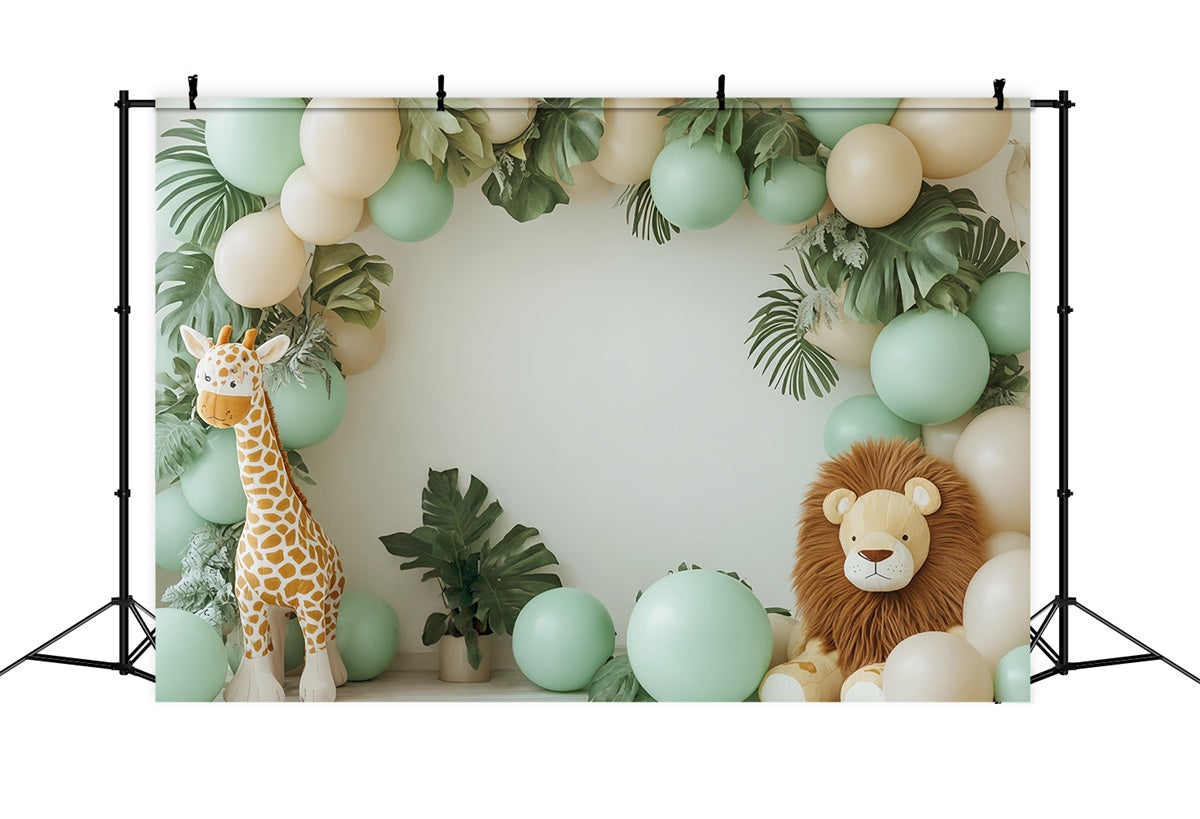 Birthday Photo Backdrop Wild Balloon Safari Backdrop CSH6-328