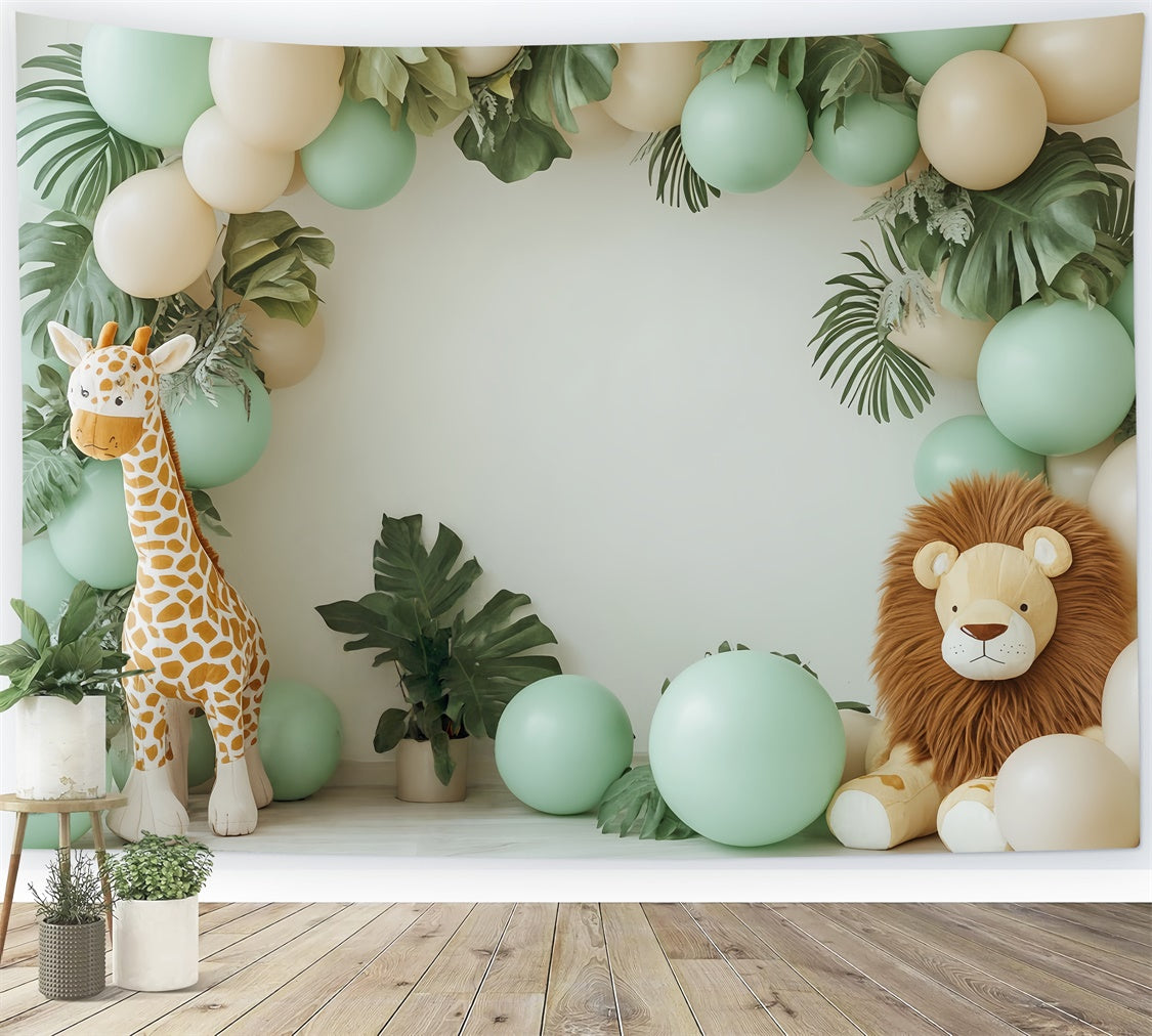 Birthday Photo Backdrop Wild Balloon Safari Backdrop CSH6-328