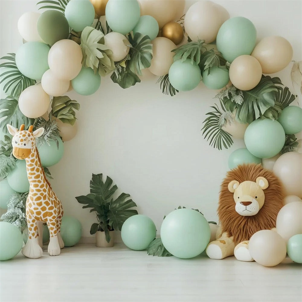 Birthday Photo Backdrop Wild Balloon Safari Backdrop CSH6-328