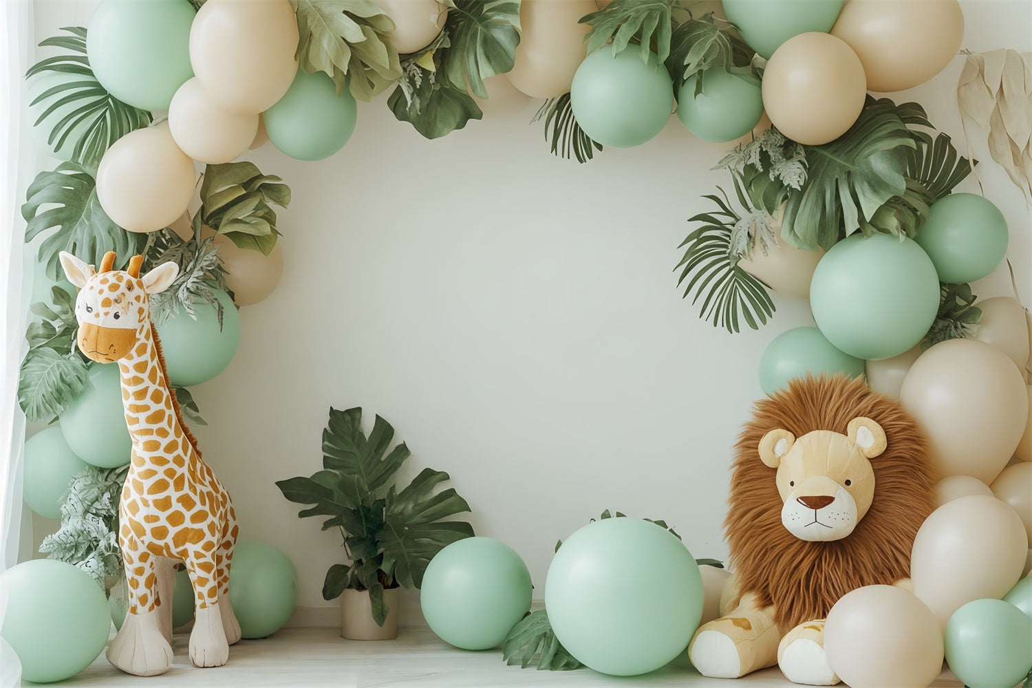 Birthday Photo Backdrop Wild Balloon Safari Backdrop CSH6-328