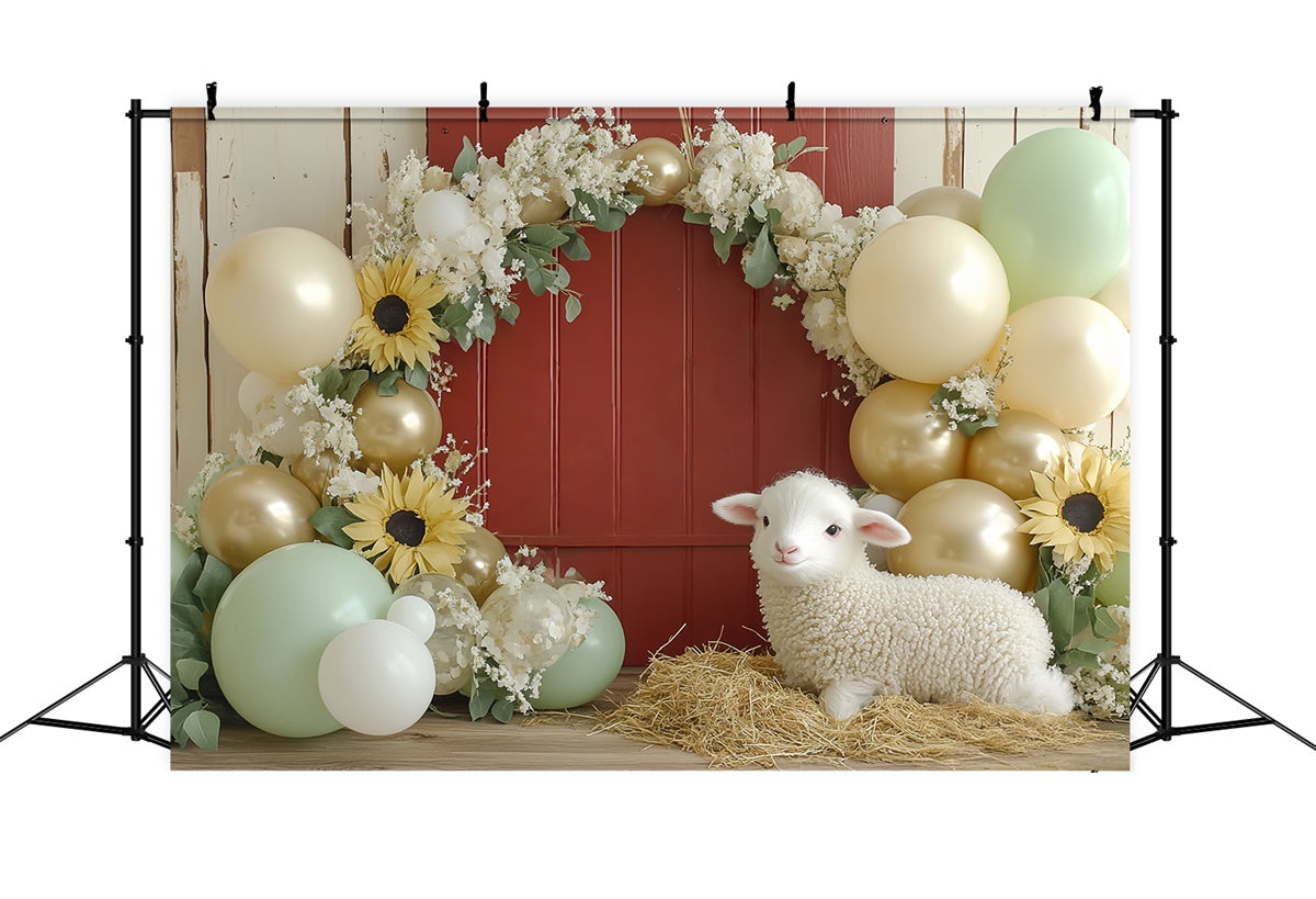 Cake Smash Backdrop Little Lamb Bloom Bash Backdrop CSH6-330