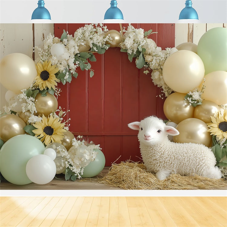 Cake Smash Backdrop Little Lamb Bloom Bash Backdrop CSH6-330