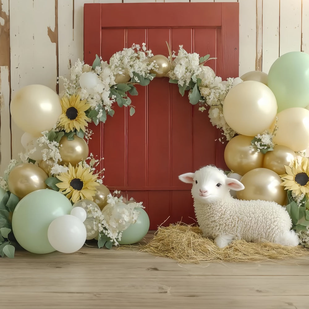 Cake Smash Backdrop Little Lamb Bloom Bash Backdrop CSH6-330