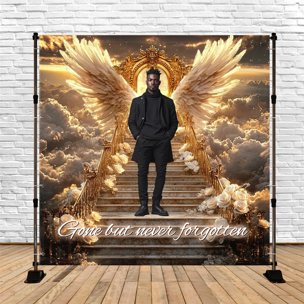 Memorial Backdrop Sunset Glory Staircase Personalized Backdrop CSH6-344