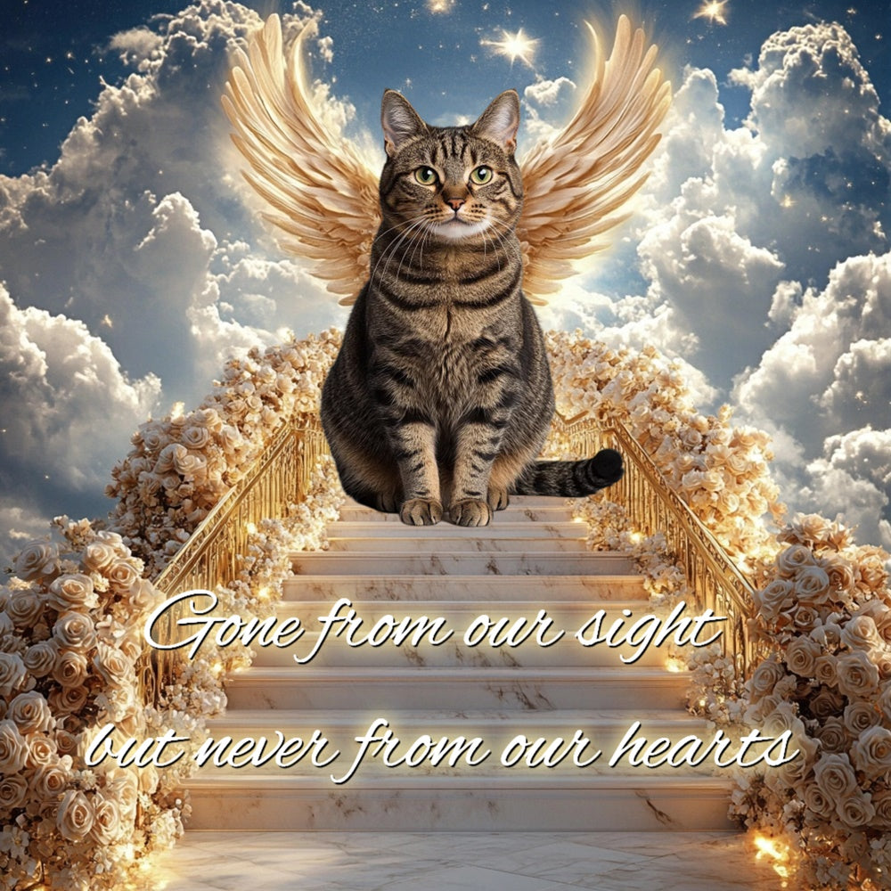 Memorial Backdrops Feline Farewell Fantasy Customized Backdrop CSH6-346