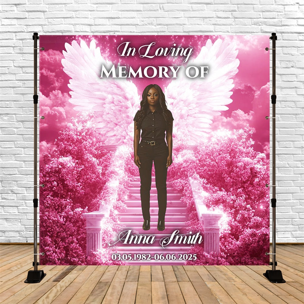 Memorial Backdrop Ideas Pink Heaven Tribute Custom Backdrop CSH6-347