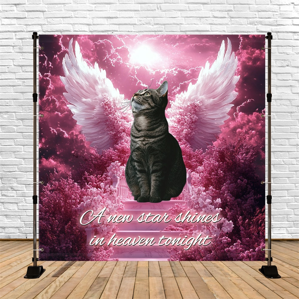 Memorial Backdrops Flower Cloud Starglow Personalized Backdrop CSH6-348