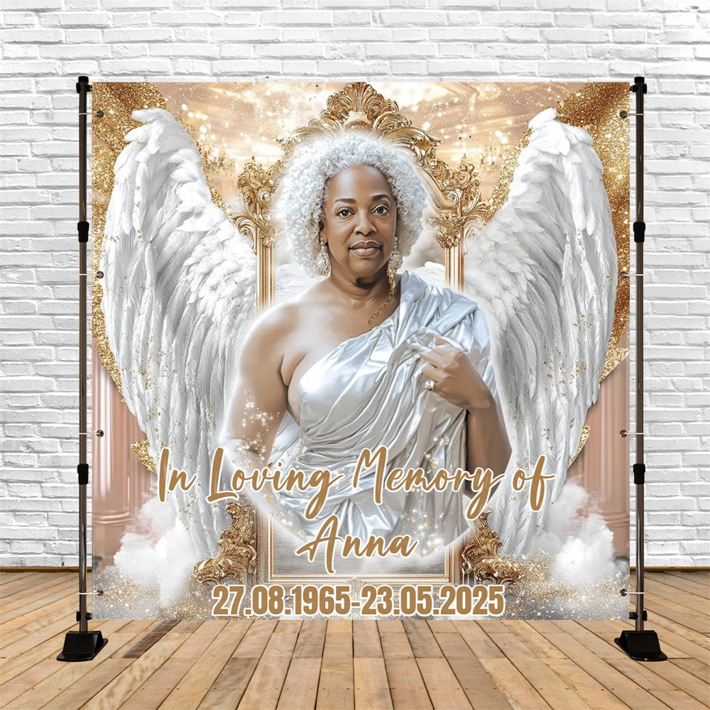 Memorial Backdrops Heaven Elegance Tribute Personalized Backdrop CSH6-353