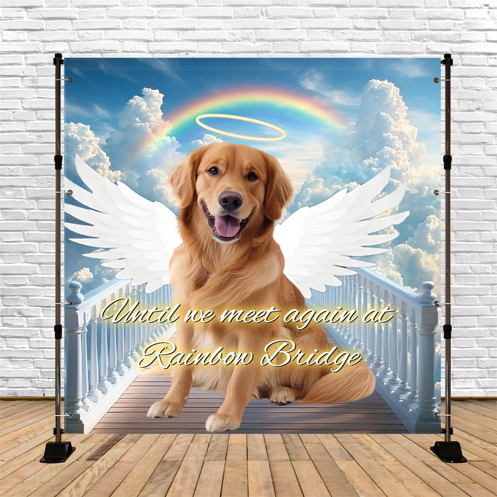 Memorial Backdrops Rainbow Bridge Pup Tribute Custom Backdrop CSH6-355