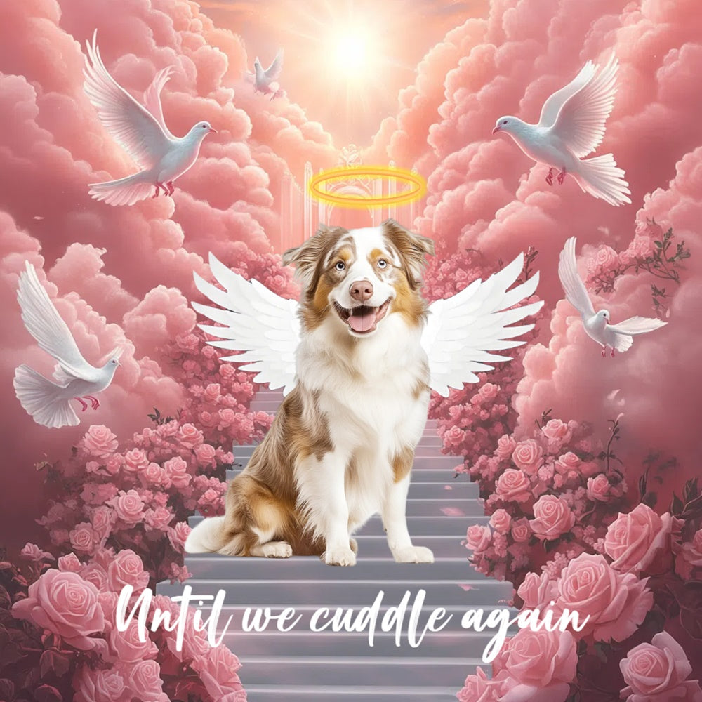 Memorial Backdrop Rose Cloud Puppy Farewell Personalized Backdrop CSH6-356
