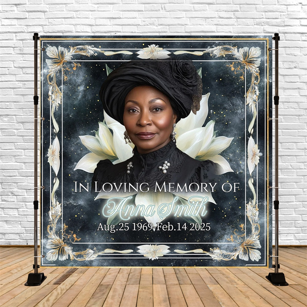 Memorial Backdrop Ideas Grace Floral Frame Customized Backdrop CSH6-364
