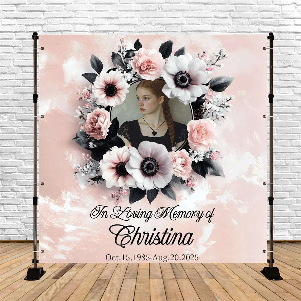 Memorial Backdrops Eternal Rose Whisper Personalized Backdrop CSH6-368