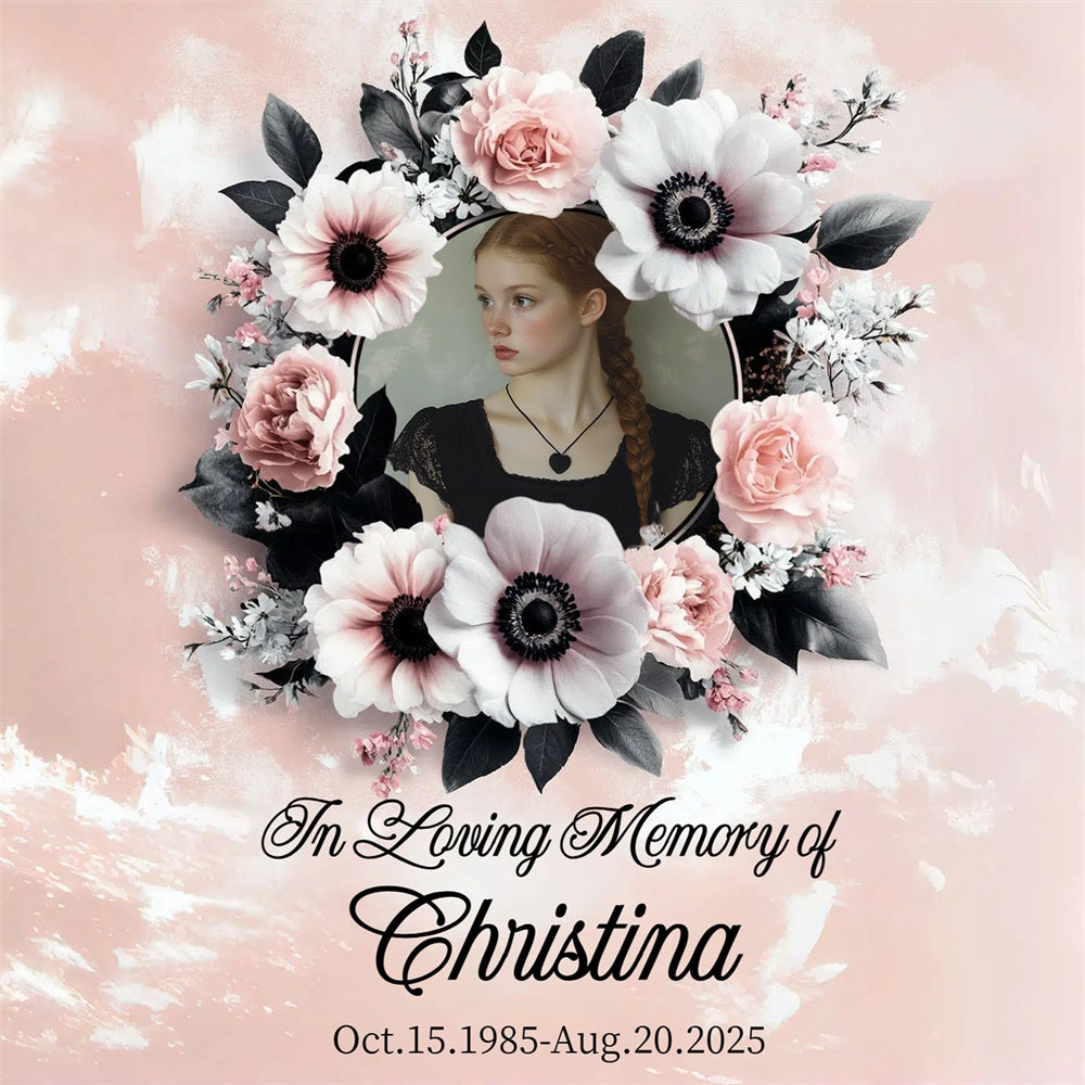 Memorial Backdrops Eternal Rose Whisper Personalized Backdrop CSH6-368